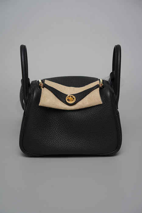 Hermes Mini Lindy ll in Noir Ghw (Brand New)