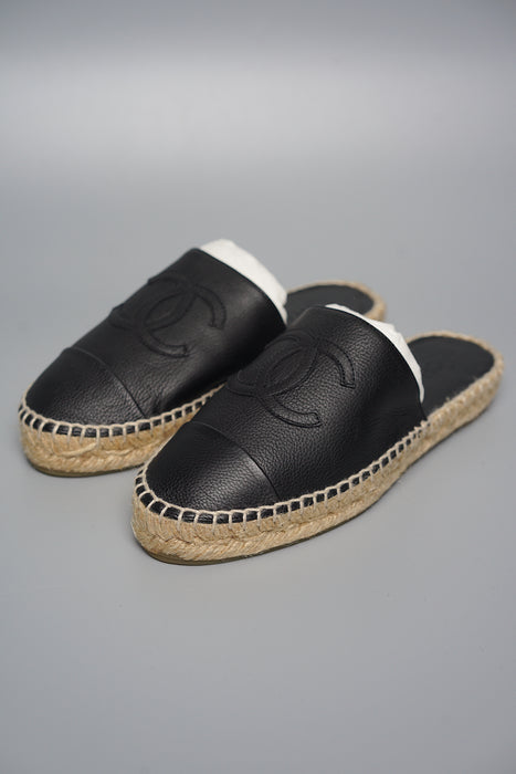 Chanel Black Slip On Espadrilles in Size 36