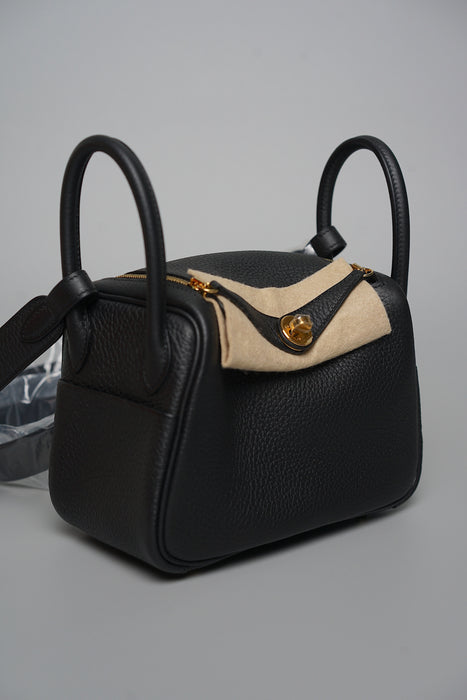 Hermes Mini Lindy ll in Noir Ghw (Brand New)