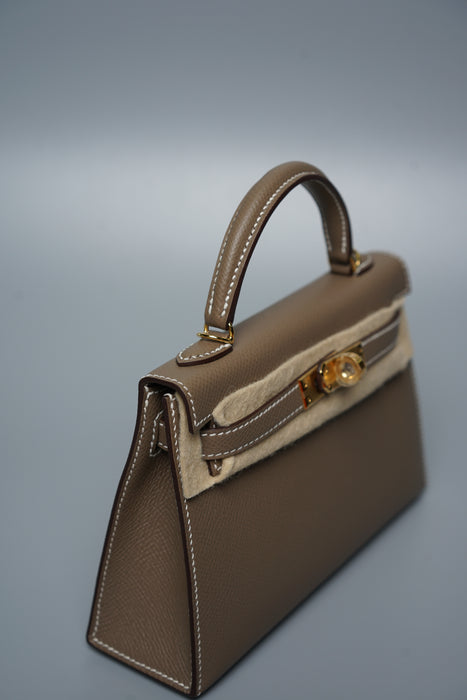 Hermes Kelly 20 in Etoupe Ghw (Brand New)