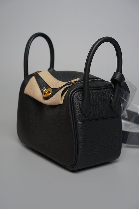 Hermes Mini Lindy ll in Noir Ghw (Brand New)