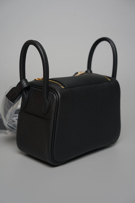 Hermes Mini Lindy ll in Noir Ghw (Brand New)
