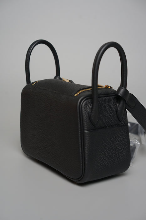 Hermes Mini Lindy ll in Noir Ghw (Brand New)
