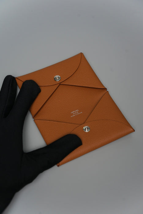 Hermes Calvi in Gold Epsom Phw (Brand New)