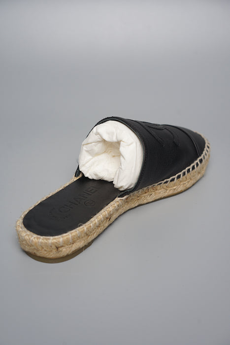 Chanel Black Slip On Espadrilles in Size 36