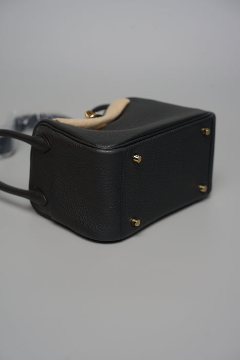 Hermes Mini Lindy ll in Noir Ghw (Brand New)