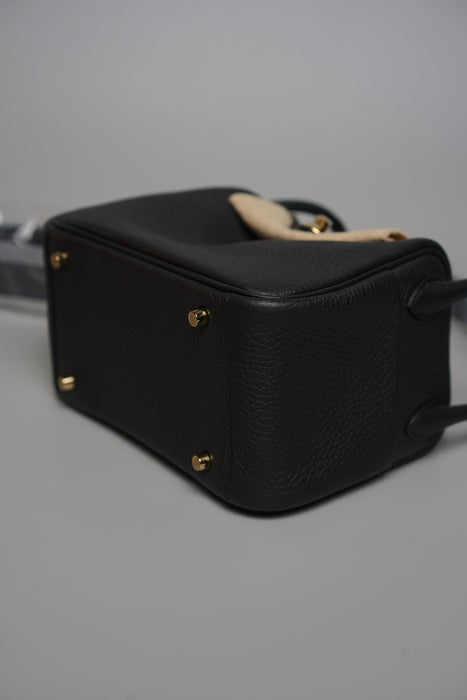 Hermes Mini Lindy ll in Noir Ghw (Brand New)