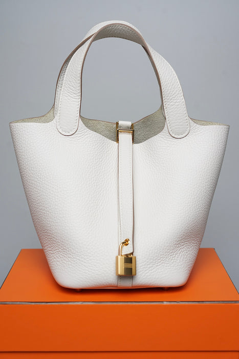 Hermes Picotin 18 in Gris Pale Ghw (Brand New)