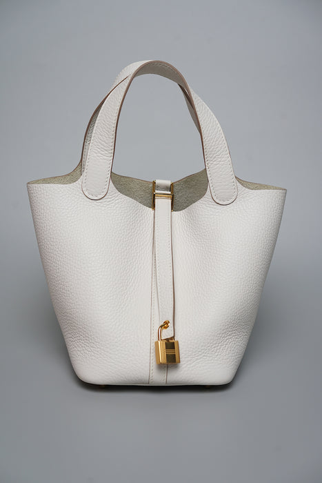 Hermes Picotin 18 in Gris Pale Ghw (Brand New)