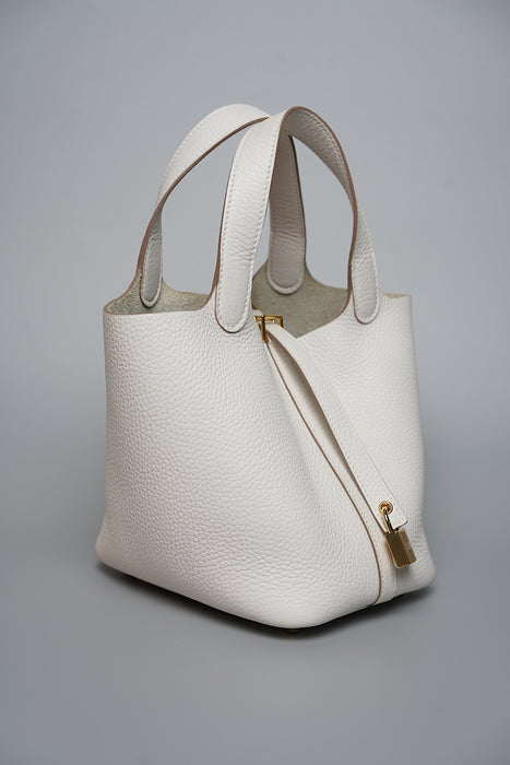 Hermes Picotin 18 in Gris Pale Ghw (Brand New)