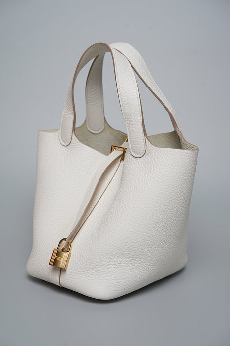 Hermes Picotin 18 in Gris Pale Ghw (Brand New)