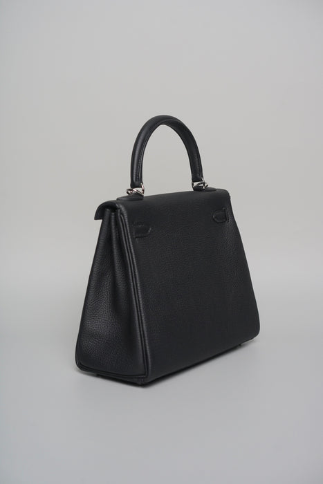 Hermes Kelly 25 in Black Togo Phw (Brand New)