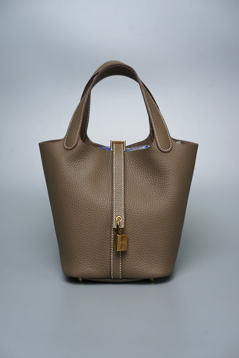 Hermes Picotin 18 in Etoupe Ghw (Brand New)