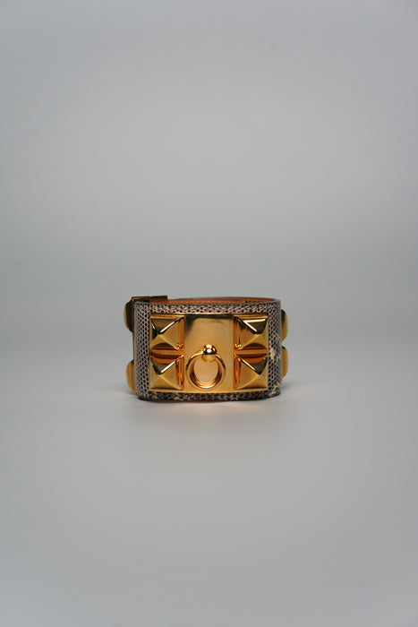 Hermes CDC Bracelet in Lizard Ombre Print Ghw T1