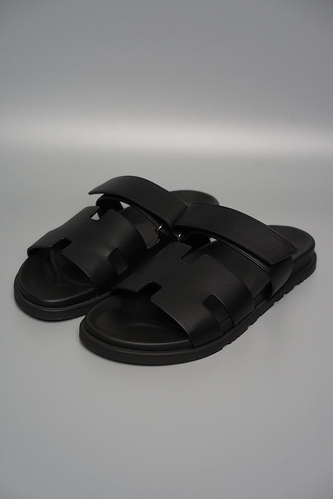 Hermes Chypre Sandal in Noir Size 44.5