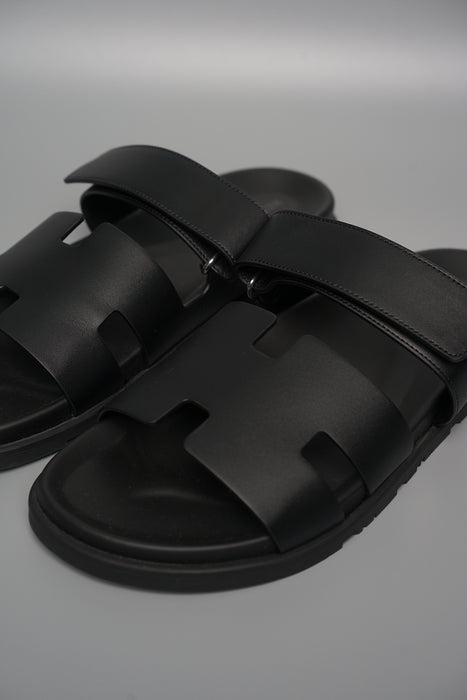 Hermes Chypre Sandal in Noir Size 44.5