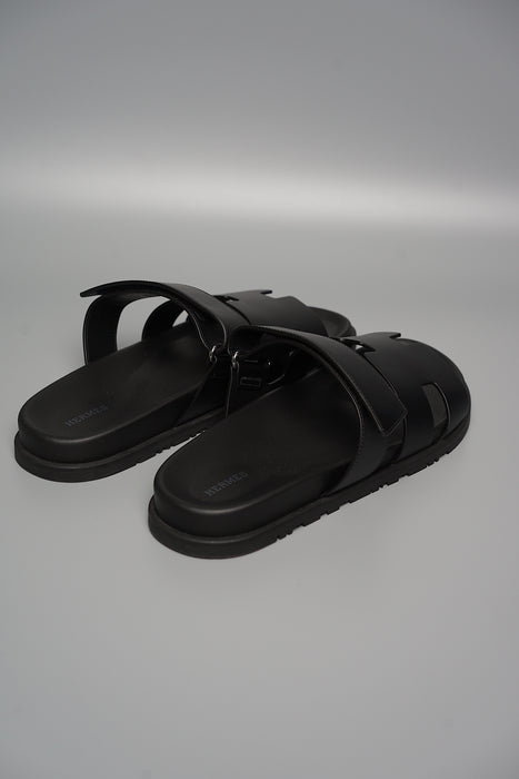 Hermes Chypre Sandal in Noir Size 44.5