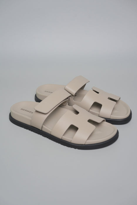 Hermes Chypre Sandals in Beige Glaise Size 39 (Brand New)