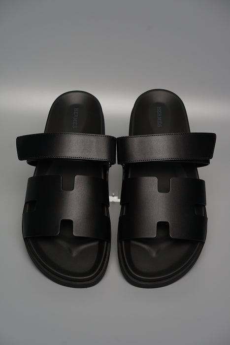 Hermes Chypre Sandal in Noir Size 44.5