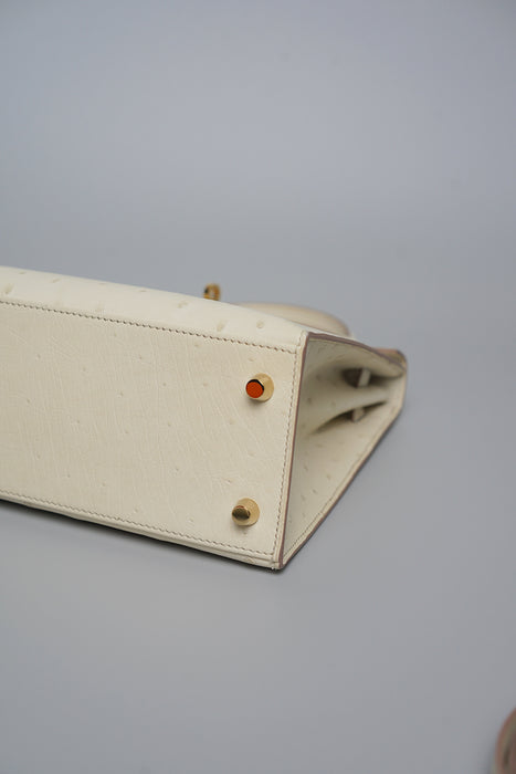 Hermes Kelly 25 in Beton Ostrich Ghw