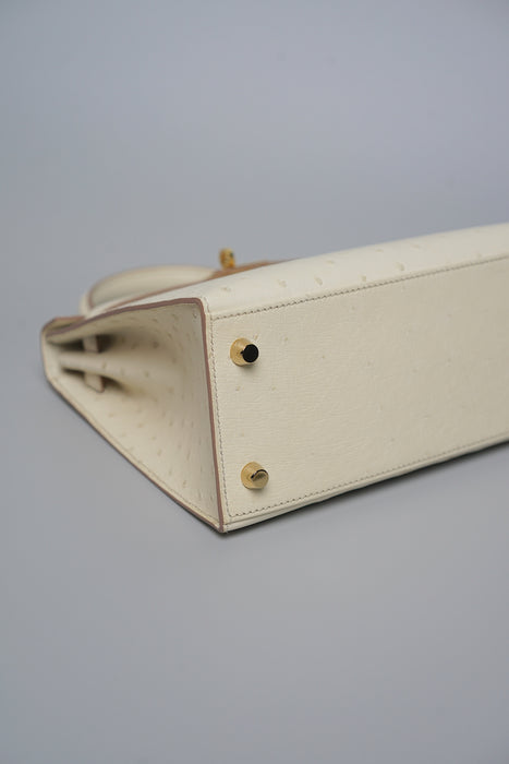 Hermes Kelly 25 in Beton Ostrich Ghw