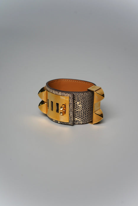 Hermes CDC Bracelet in Lizard Ombre Print Ghw T1