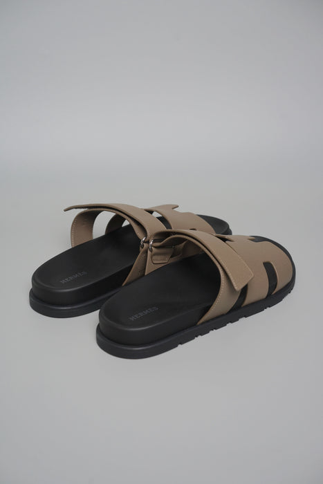 Hermes Chypre Sandals in Etoupe Size 41 (Brand New)