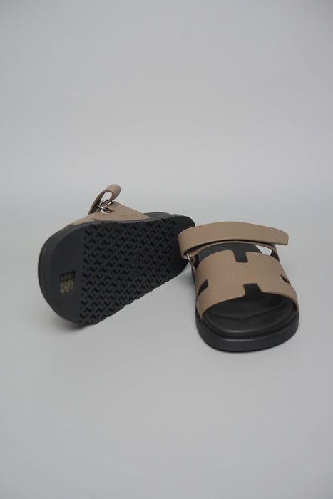 Hermes Chypre Sandals in Etoupe Size 41 (Brand New)