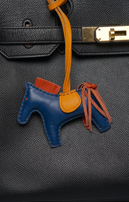Hermes Rodeo Charm PM in Bleu de Malte / Cornaline / Jaune