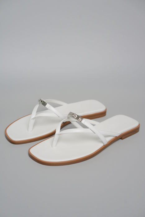 Hermes Miss Sandals in Blanc Size 37.5 (Brand New)