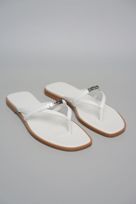Hermes Miss Sandals in Blanc Size 37.5 (Brand New)