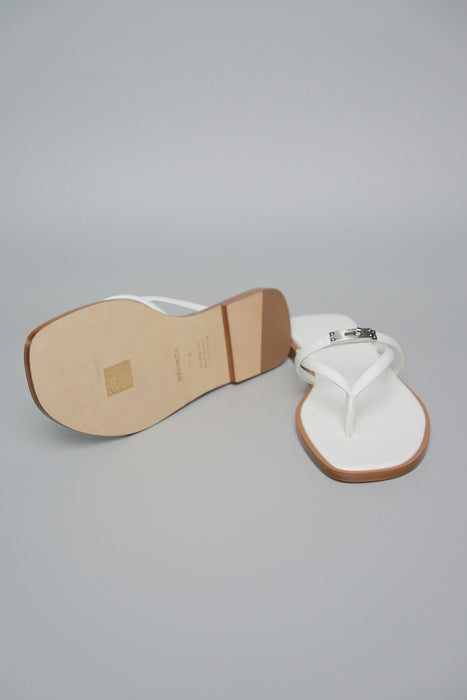 Hermes Miss Sandals in Blanc Size 37.5 (Brand New)
