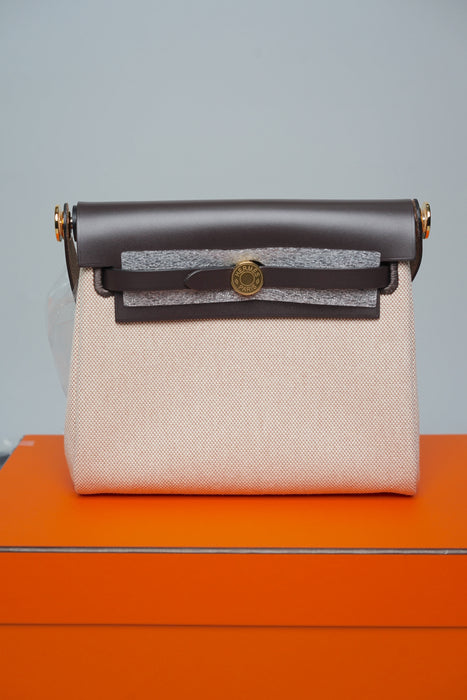Hermes Mini HerBag in Ecru/Ebene Ghw (Brand New)