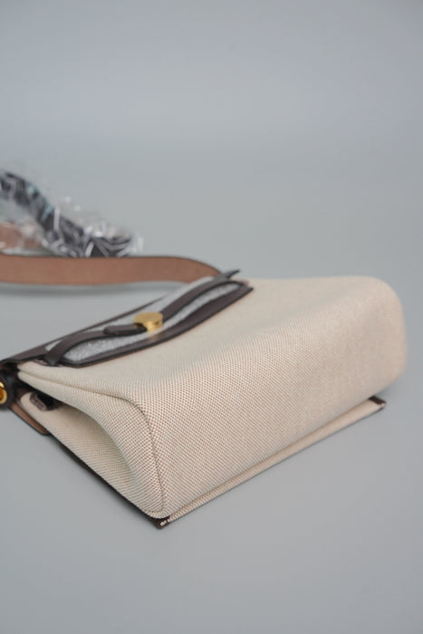 Hermes Mini HerBag in Ecru/Ebene Ghw (Brand New)