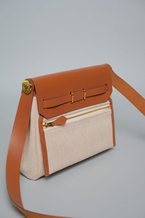 Hermes Mini Herbag in Ecru Beige/Fauve Ghw