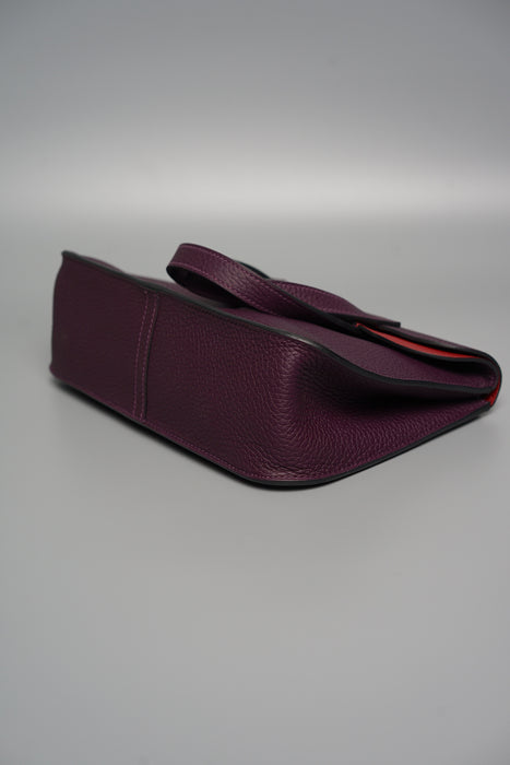 Hermes Halzan 25 Verso in Cassis / Rouge Grenat Ghw