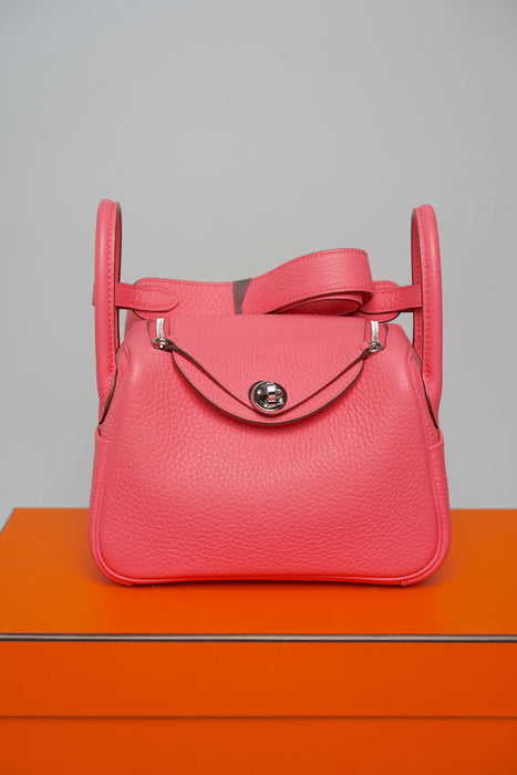 Hermes Mini Lindy II in Rose Azalee Phw