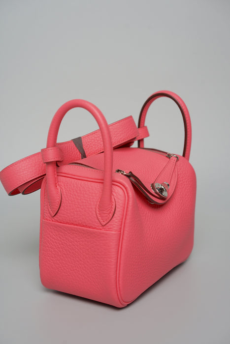 Hermes Mini Lindy II in Rose Azalee Phw