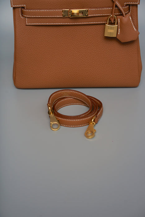 Hermes Kelly 25 in Gold Togo Ghw (Brand New)