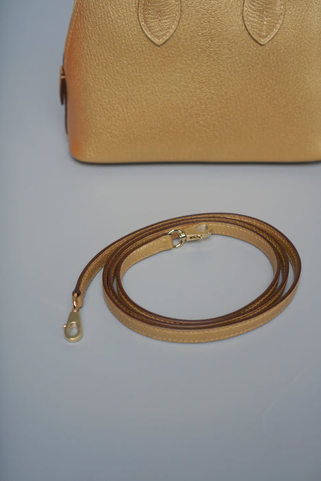 Hermes Mini Bolide in Dore Chevre Permabrass (Brand New)