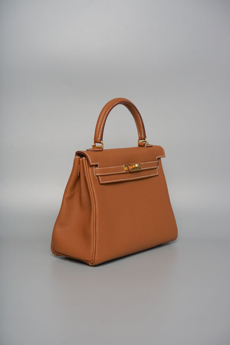 Hermes Kelly 25 in Gold Togo Ghw (Brand New)