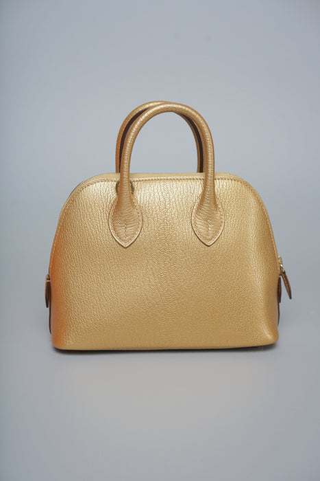 Hermes Mini Bolide in Dore Chevre Permabrass (Brand New)