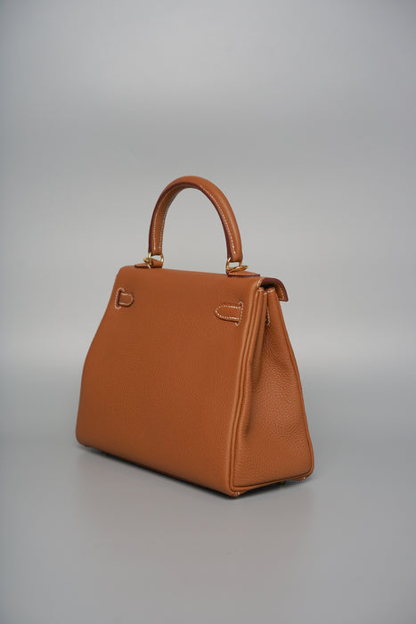 Hermes Kelly 25 in Gold Togo Ghw (Brand New)