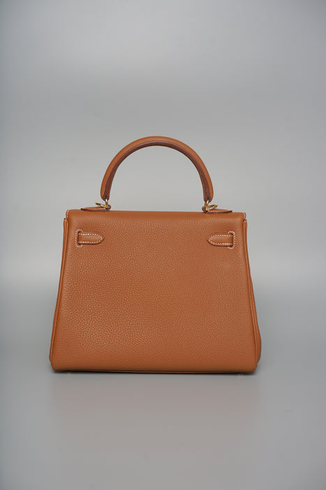 Hermes Kelly 25 in Gold Togo Ghw (Brand New)