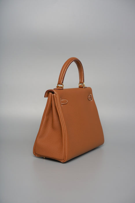 Hermes Kelly 25 in Gold Togo Ghw (Brand New)