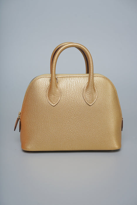 Hermes Mini Bolide in Dore Chevre Permabrass (Brand New)