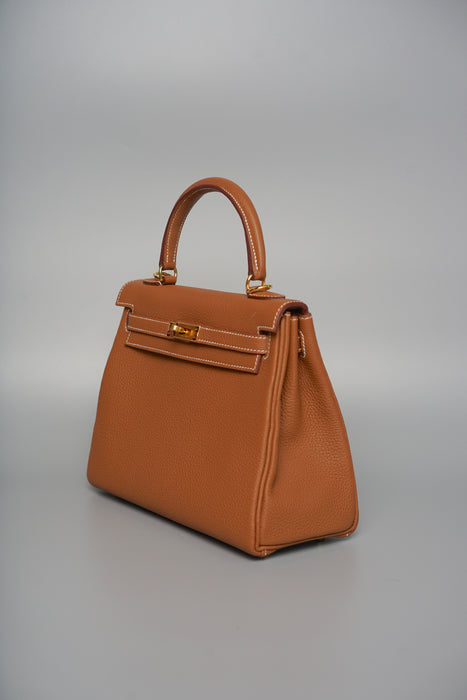 Hermes Kelly 25 in Gold Togo Ghw (Brand New)