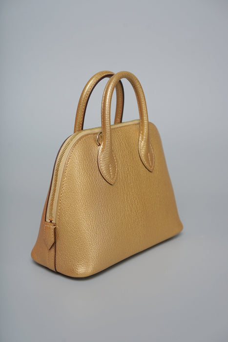 Hermes Mini Bolide in Dore Chevre Permabrass (Brand New)