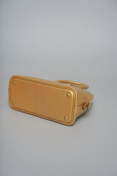 Hermes Mini Bolide in Dore Chevre Permabrass (Brand New)