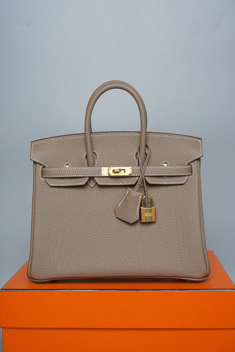 Hermes Birkin 25 in Etoupe Togo Ghw (Brand New)